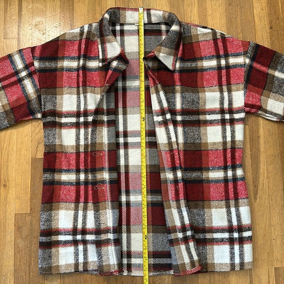 *last chance* Amazon Yeokou | Women’s red & white plaid shacket w/ buttons - Picture 8 of 16